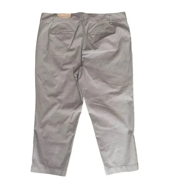 Loft Original Crop Stripe Seersucker Pants Size 14 Cotton Blend NEW - Picture 3 of 6